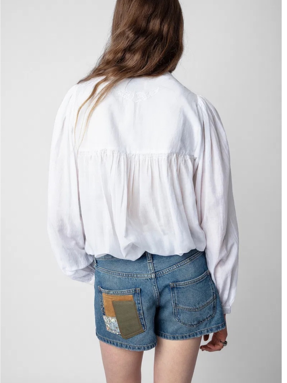 Zadig & Voltaire Défilé Sina Denim Eco Patch Shorts NWT Designer Jean Shorts F36 - Picture 2 of 16
